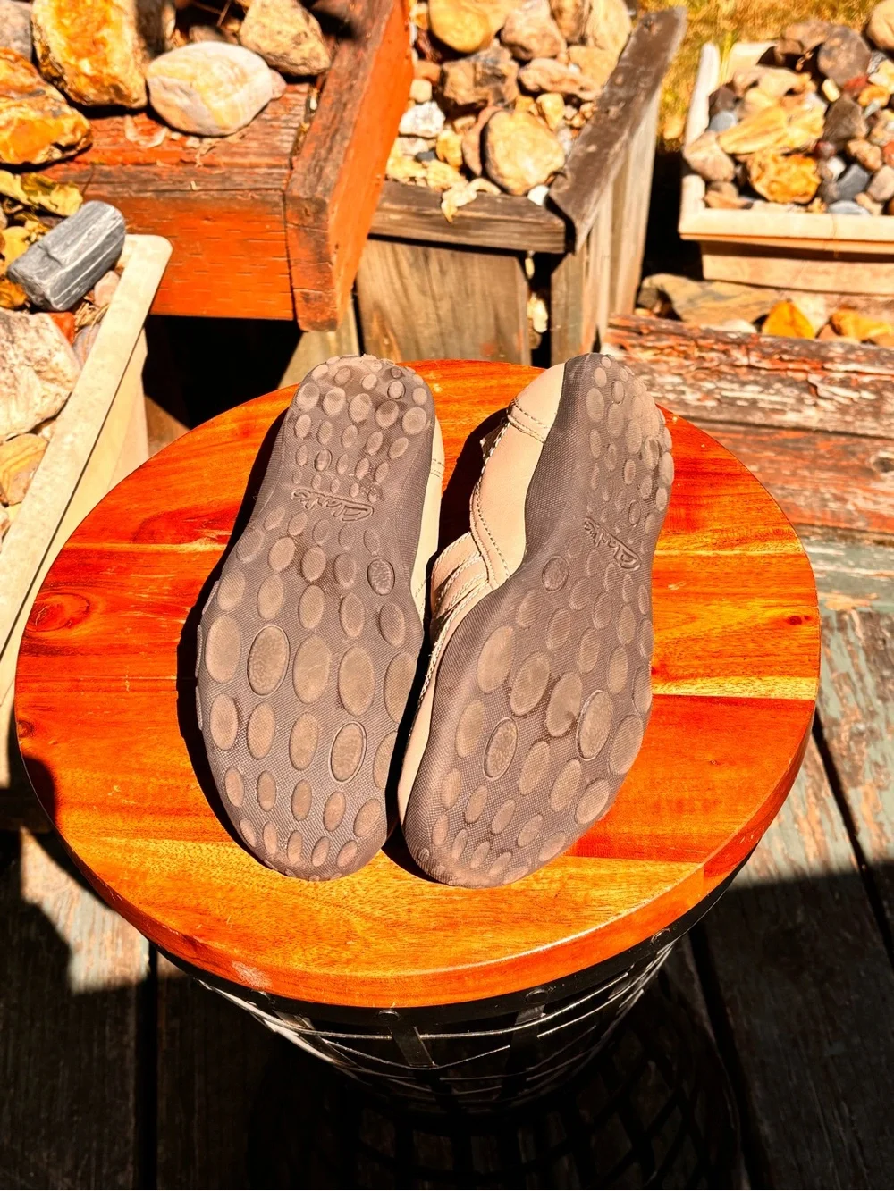 Clarks Women’s Casual Slip-On Shoes in Taupe Beige